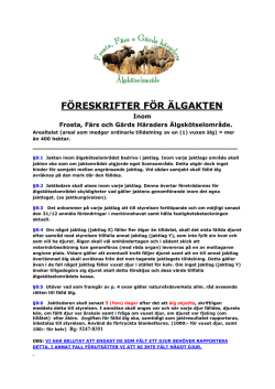 Avskjutningsregler - Frostafarsasko.se