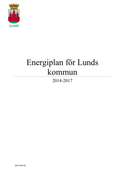 Energiplan för Lunds kommun 2014-2017