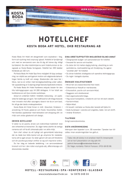 HOTELLCHEF - Kosta Boda Art Hotel