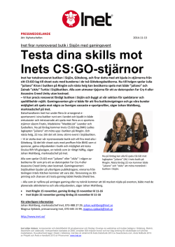 Testa dina skills mot Inets CS:GO