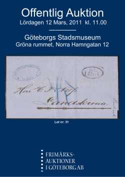 Offentlig Auktion - Frimärksauktioner i Göteborg AB