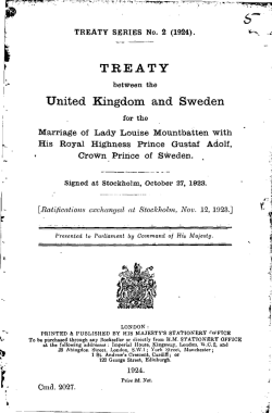 TREATY United Kingdom and Sweden r