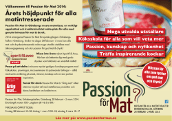 Passion för Mat - Quality Hotel 11