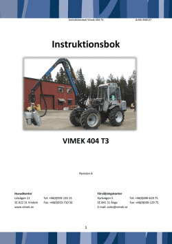 Instruktionsbok VIMEK 404 T3