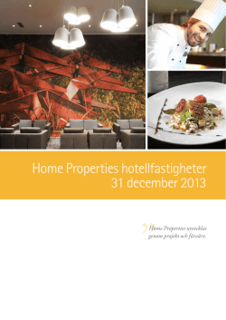Home Properties hotellfastigheter 31 december 2013