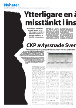 Ålandstidningen den 9 november 2011.