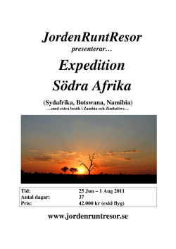 Expedition Södra Afrika (Sydafrika, Botswana, Namibia)