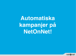 Automatiska kampanjer på NetOnNet