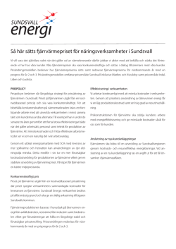 Prisändringsmodellen Prisdialogen 2014 Sundsvall Energi