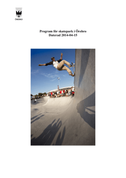 Programmet för skatepark Örebro