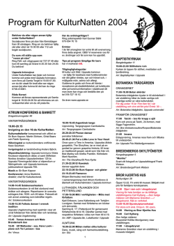 Program 2004 - KulturNatten Uppsala