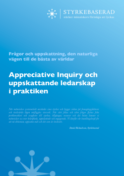 Appreciative Inquiry och uppskattande ledarskap i