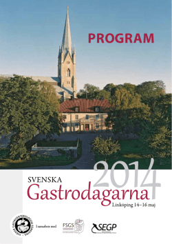 PROGRAM - Gastrodagarna - Svensk Gastroenterologisk Förening