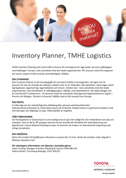 Inventory Planner, TMHE Logistics