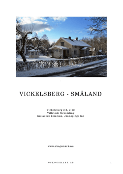 VICKELSBERG - SMÅLAND