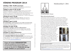 Medlemsblad 1 2014 - Vadstena och Dals församlingar