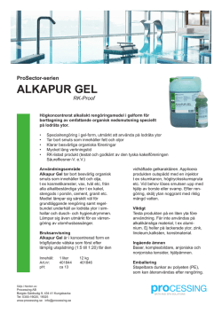 Produktblad Alkapur Gel - Produkter