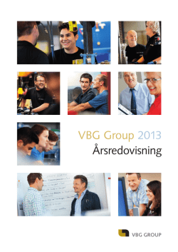 VBG Group 2013 Årsredovisning
