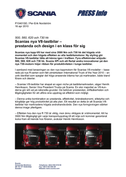 Scanias nya V8-lastbilar – prestanda och design i en klass för sig