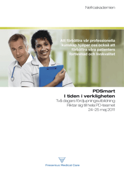 Inbjudan till PDSmart - Fresenius Medical Care