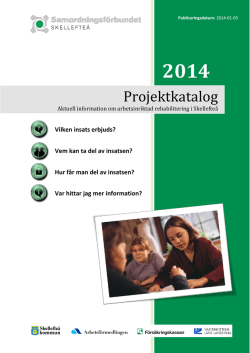 Projektkatalog, 2014 - Samordningsförbunden i Västerbotten
