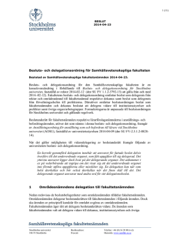 Delegationsordning för Samhällsvetenskapliga fakulteten (pdf)