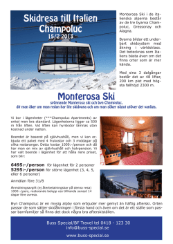 Monterosa Ski Skidresa till Italien Champoluc