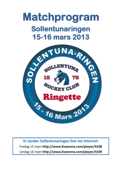 Hej och Välkomna till Sollentuna-Ringen 2010