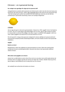 Citronen – en nyanserad övning