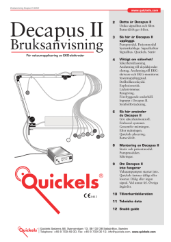 Bruksanvisning - Quickels® Systems AB