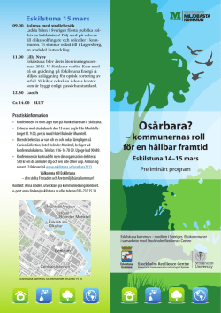 Eskilstuna 15 mars - Stockholm Resilience Centre