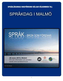 Program Språkdag Malmö 29 mars