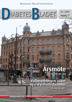 DiabetesBladet nr 1, 2015 - Göteborgs Diabetesförening