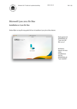 Installationsanvisningar för Microsoft Lync 2011 i Mac