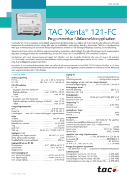 TAC Xenta® 121-FC - Schneider Electric