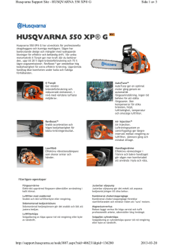 Produktblad Husqvarna 550 XP G
