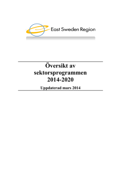 Brysselkontorets programöversikt - East Sweden EU