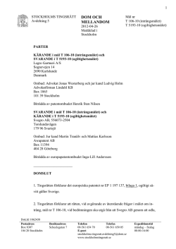 DOM OCH MELLANDOM - EPLAW Patent Blog