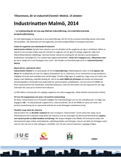 Industrinatten Malmö, 2014
