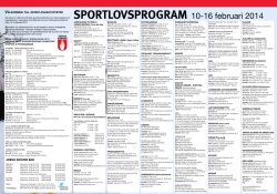 SPORTLOVSPROGRAM 10-16 februari 2014