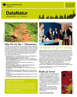 Dala-Natur april 2014 - Naturskyddsföreningen Dalarna
