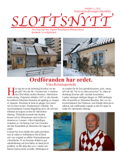 SlottsNytt 1-2010. - Drottning Kristinas Jaktslott