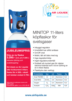 MINITOP 11-liters köpflaskor för svetsgaser