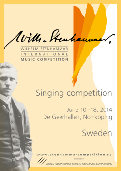 - Wilhelm Stenhammar International Music Competition
