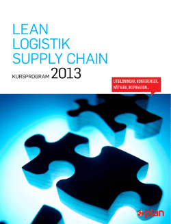Logistik, Lean och Supply Chain