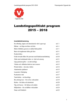 Landstingspolitiskt program 2015 – 2018
