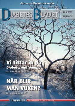 DiabetesBladet nr 4, 2012 - Göteborgs Diabetesförening