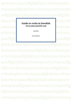 Guide to verbs in Swedish