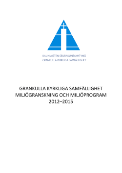 Miljöprogrammet 2012-2015 - Grankulla svenska församling