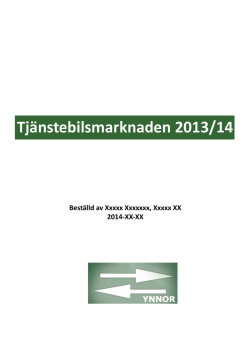 Tjänstebilsmarknaden 2013/14